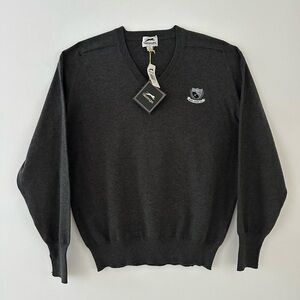 NWT Vintage grey, cotton, Slazenger v-neck sweater. 100% cotton. Men’s large.